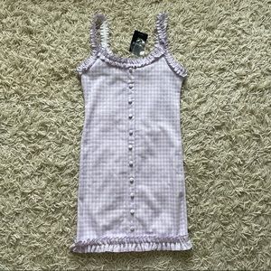 Forever21 Lilac gingham print body-con mini